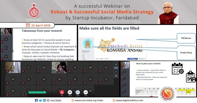 A Successful Webinar on Robust & Successful Social Media Strategy by Startup Incubator, Faridabad
