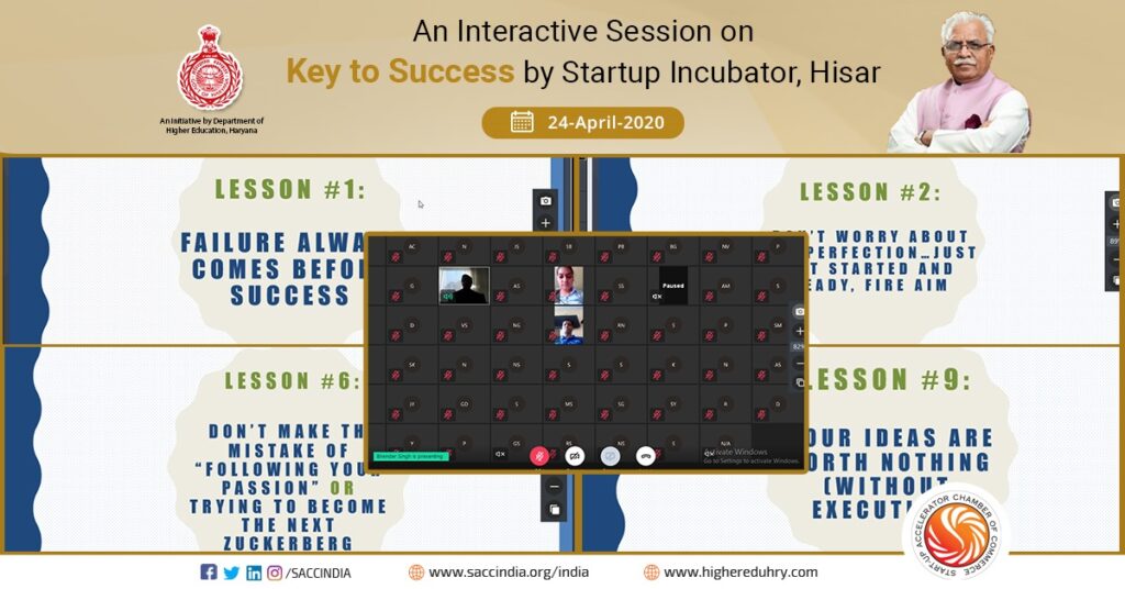An Interactive Session on Key to Success by Startup Incubator, Hisar