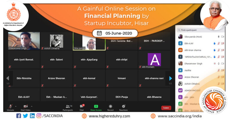 A Gainful Online Session on Financial Planning by Startup Incubator, Hisar