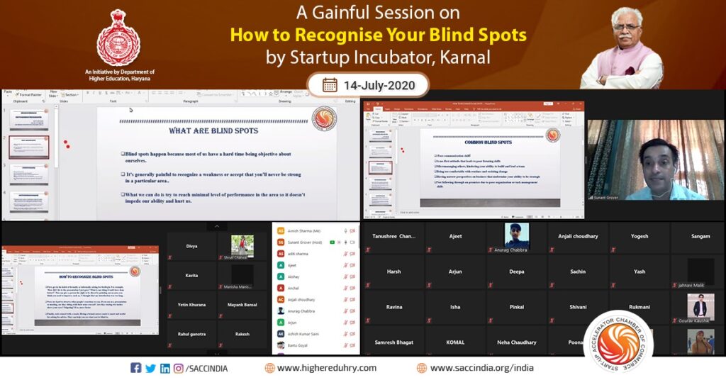 A Gainful Session on How to Recognise your Blind Spots by Startup Incubator, Karnal