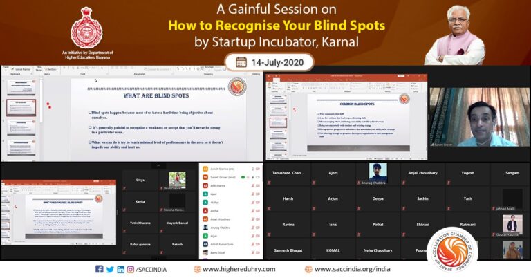 A Gainful Session on How to Recognise your Blind Spots by Startup Incubator, Karnal