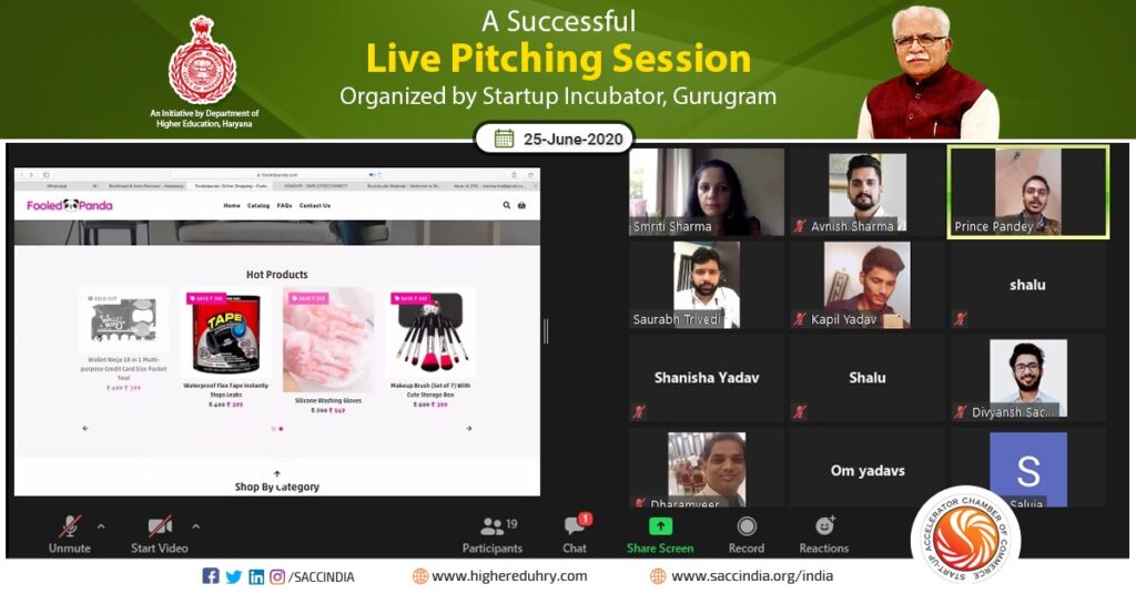 A Successful Live Pitching Session organised by Startup Incubator, Gurugram