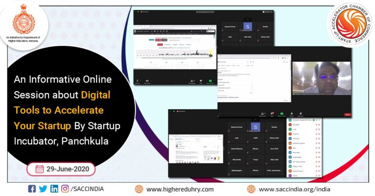 An Informative Online Session about Digital Tools to Accelerate your Startup by Startup Incubator, Panchkula