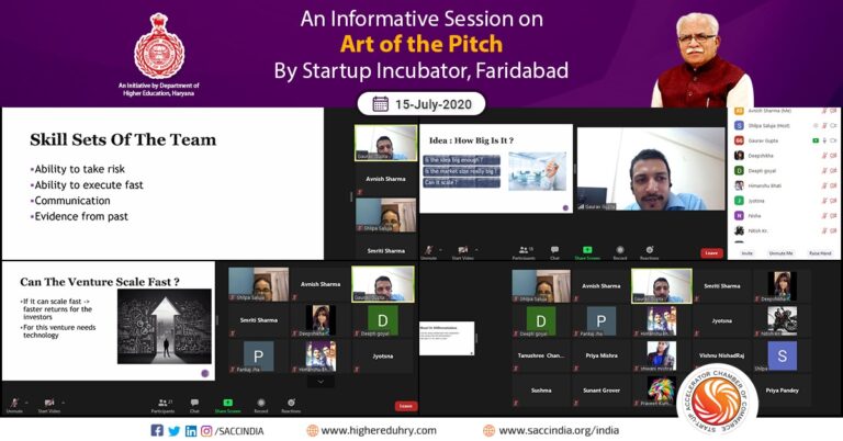 An Informative Session on Art of the Pitch by Startup Incubator, Faridabad
