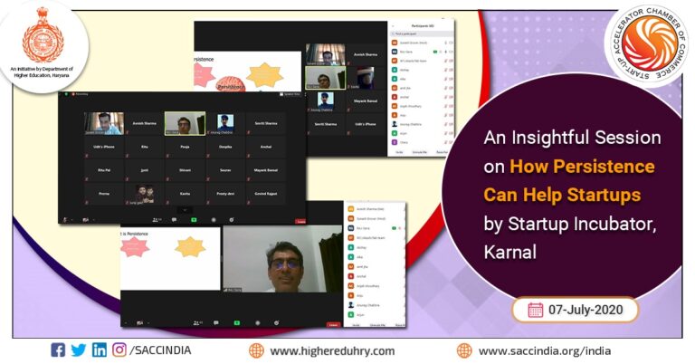 An Insightful Session on How Persistence can help Startups by Startup Incubator, Karnal