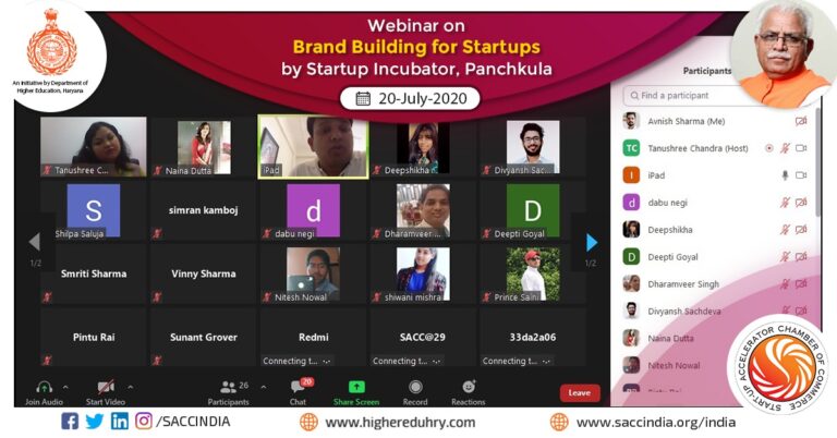 Webinar on Brand Building for Startups by Startup Incubator, Panchkula