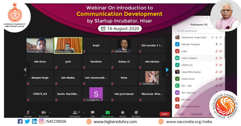 Webinar on Communication Development by Startup Incubator, Hisar