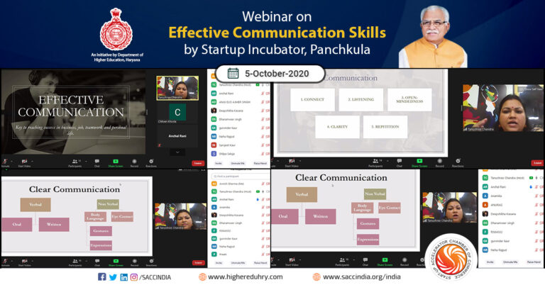 Webinar on Effective Communication Skills by Startup Incubator, Panchkula