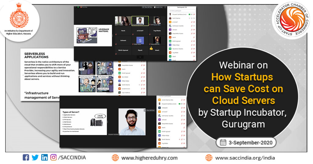 Webinar on How startups can save costs on cloud servers by Startup Incubator, Gurugram
