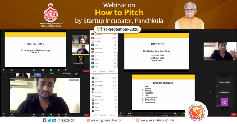 Webinar on How to Pitch by Startup Incubator, Panchkula