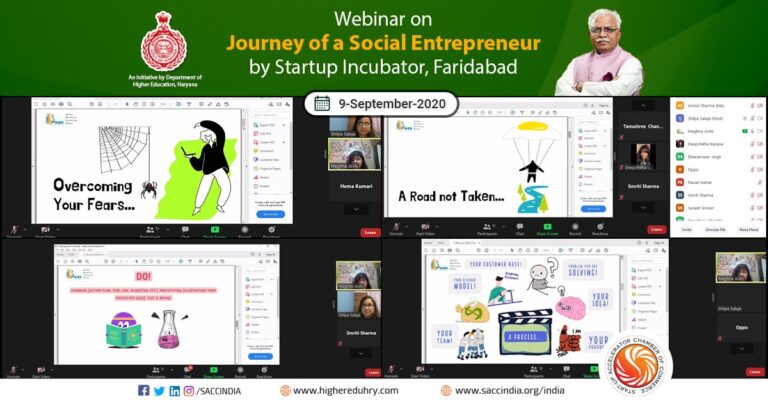 Webinar on Journey of an entrepreneur by Startup Incubator, Faridabad