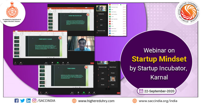 Webinar on Startup Mindset by Startup Incubator, Karnal