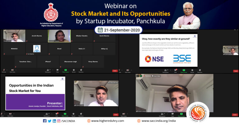 Webinar on Stock Market & Its Opportunities by Startup Incubator, Panchkula