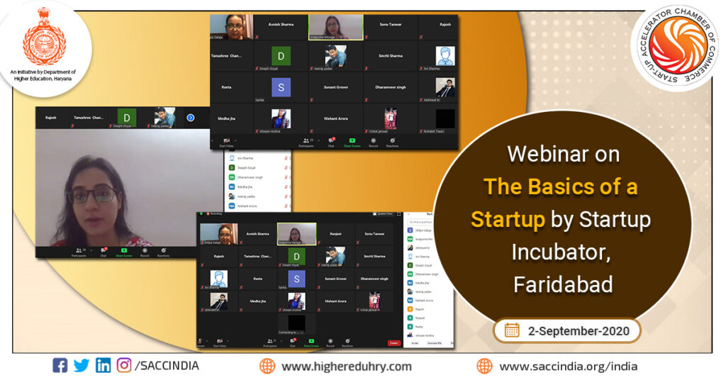 Webinar on The basics of a startup by Startup Incubator, Faridabad