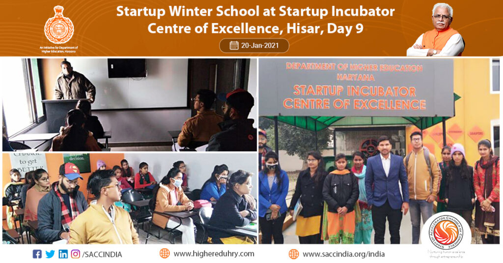 Startup Winter School at Startup Incubator Centre of Excellence, Hisar, Day 9