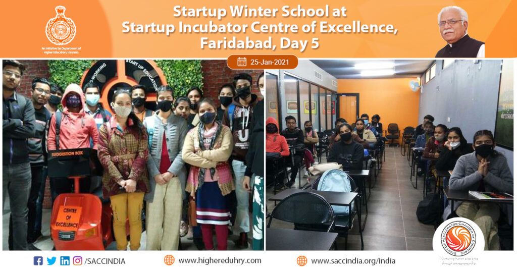 Startup Winter School at Startup Incubator, Faridabad, Day 5