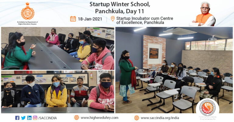 Startup Winter School at Startup Incubator, Panchkula, Day 11