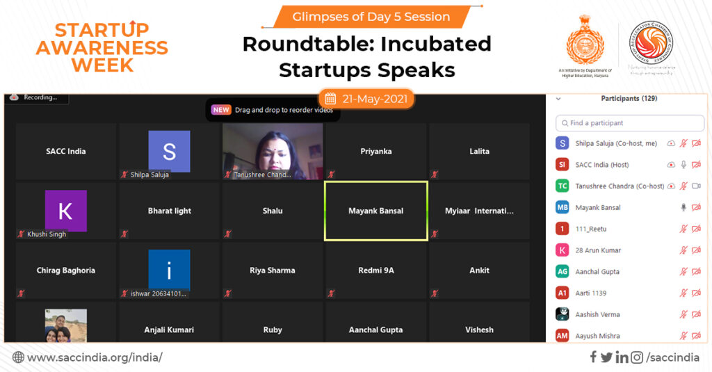 Startup Awareness Week: Day 5: Roundtable Incubated Startups Speak