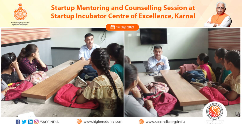 Startup Mentoring and Counselling Session at Startup Incubator Centre of Excellence, Karnal