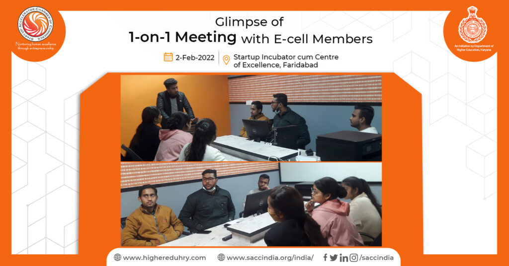 1-on-1 Meeting with E-cell Members, Faridabad