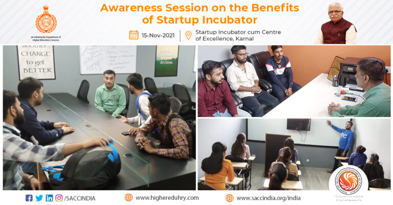 Awareness Session on the benefits of Startu Incubator, Karnal