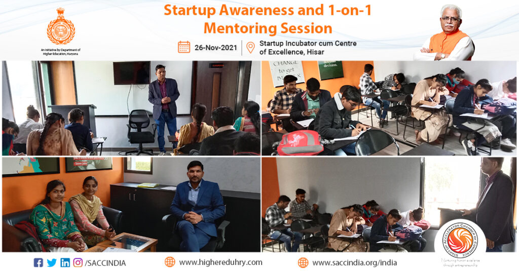 Startup Awareness and 1-on-1 Mentoring Session, Hisar