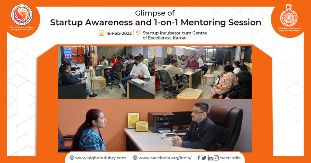 Startup Awareness and 1-on-1 Mentoring Session, Karnal