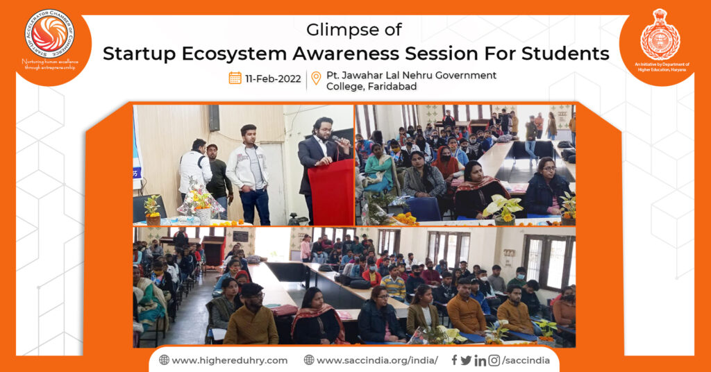 Startup Ecosystem Awareness Session For Students, Faridabad