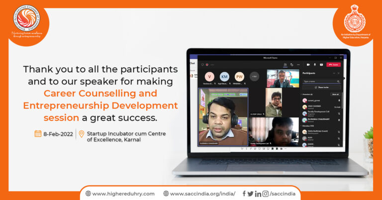 Webinar on Career Counselling and Entrepreneurship Development, Karnal