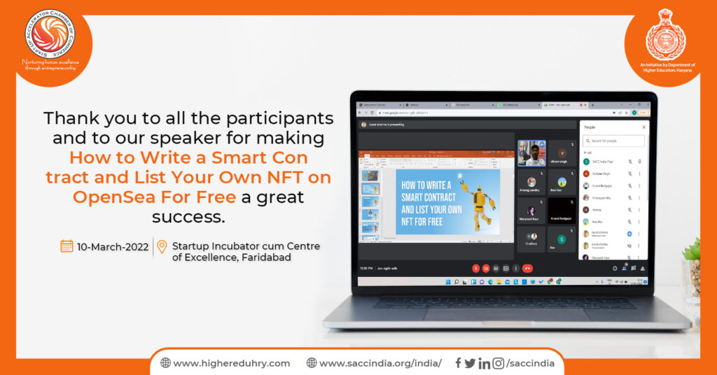 Webinar on How to write a smart contract and list your NFT on OpenSea for Free, Faridabad