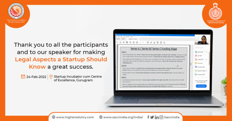 Webinar on Legal Aspects a Startup Should Know, Gurugram