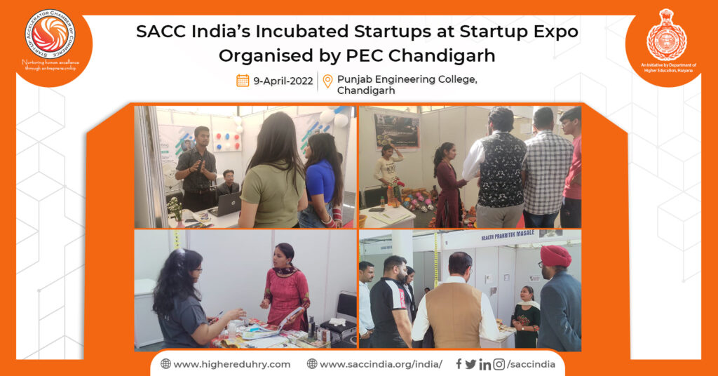 SACC India's Incubated Startups at Startup Expo Organised by PEC Chandigarh