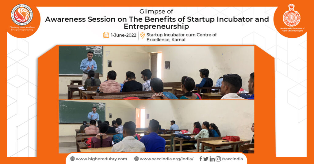Awareness Session on The Benefits of Startup Incubator and Entrepreneurship, Karnal