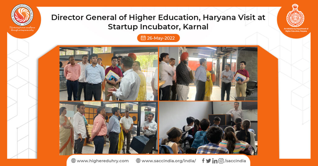 Director General of Higher Education, Haryana Visit at Startup Incubator, Karnal